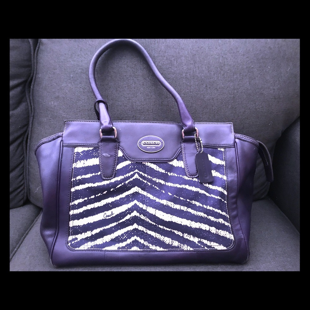 Coach purse and wallet zebra print